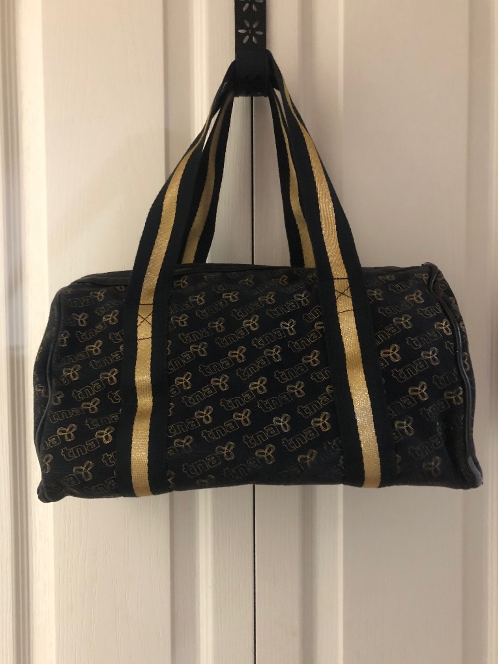 TNA tote bag black and gold 12.5 inch x 7 inch approx - Picture 1 of 7